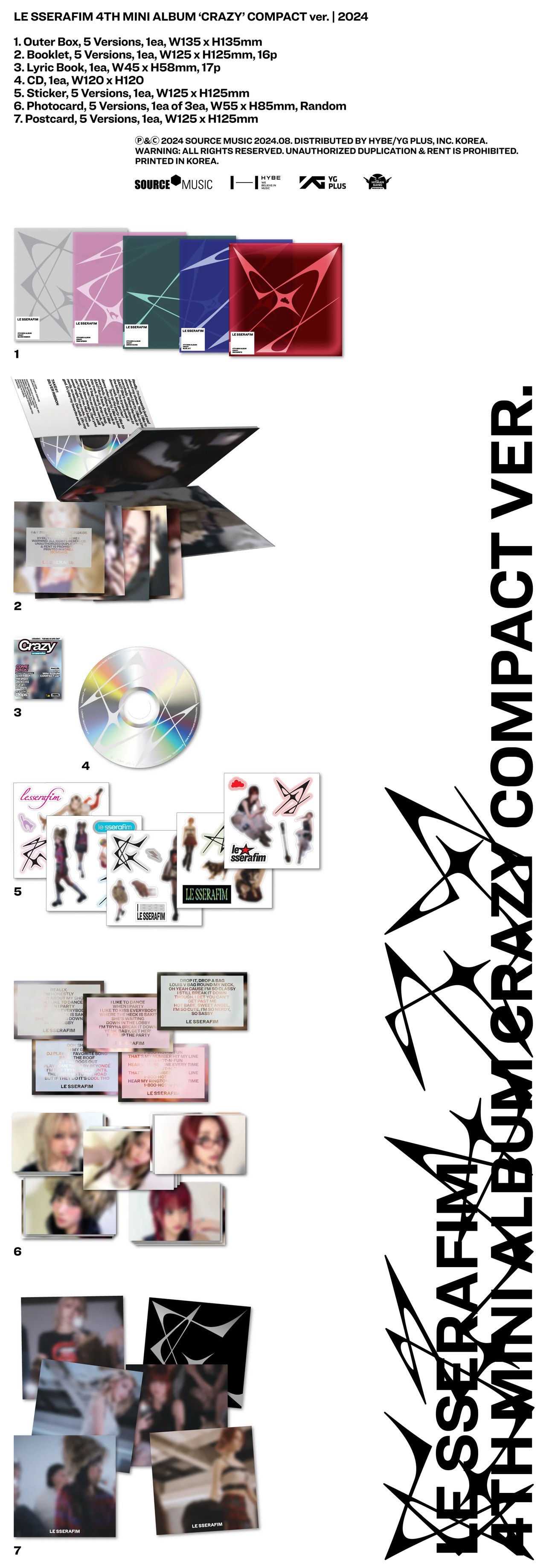 LE SSERAFIM - 4th Mini Album [CRAZY] COMPACT Ver. — 2