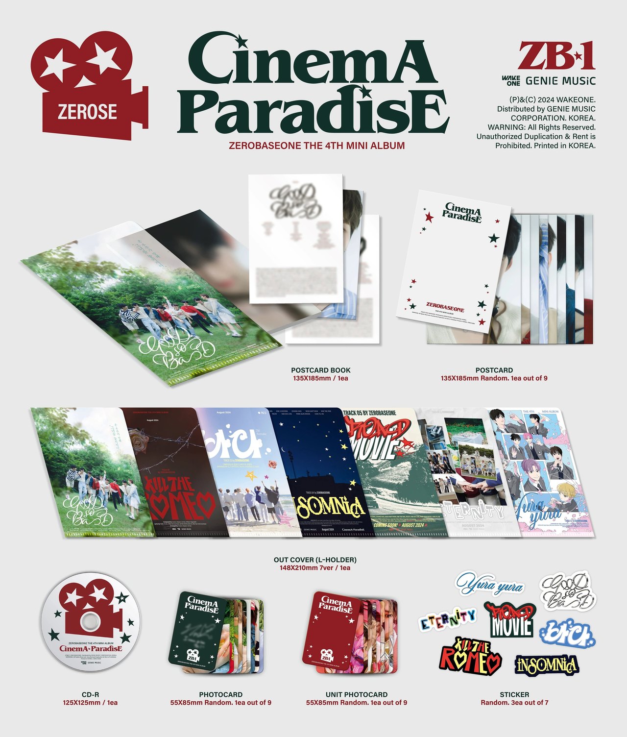 ZEROBASEONE - 4th Mini Album [CINEMA PARADISE] ZEROSE Ver. — 2