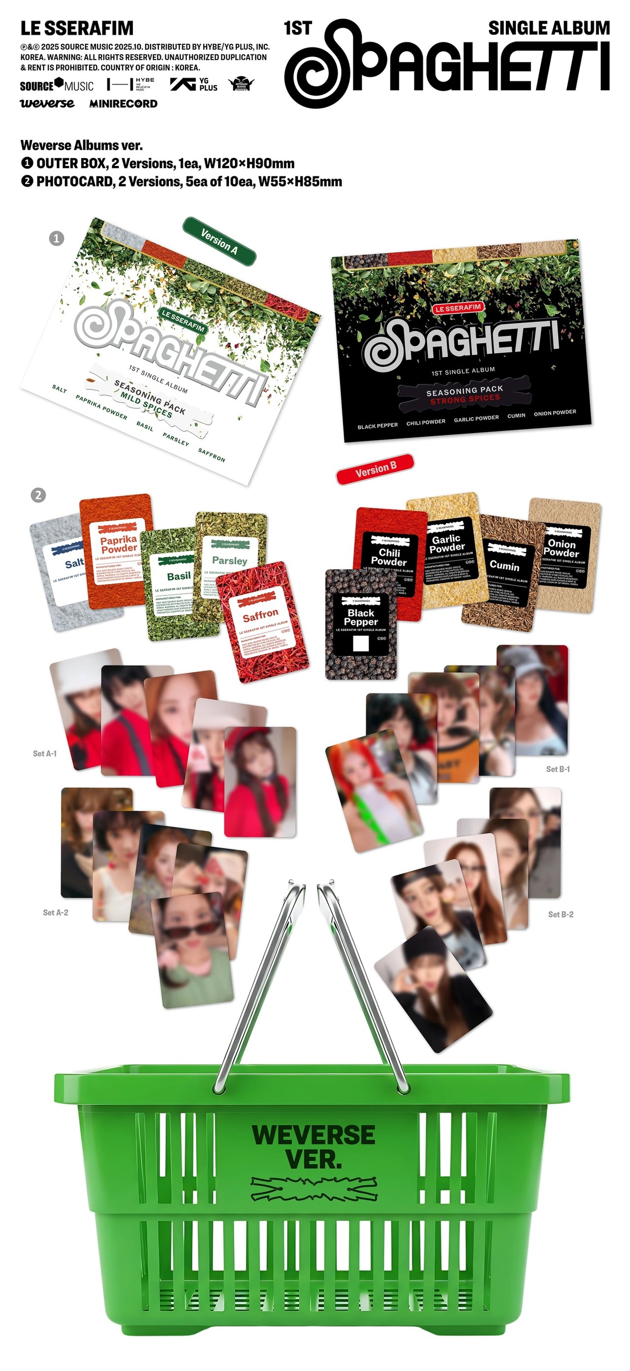 LE SSERAFIM - 1st Single Album [SPAGHETTI] Weverse Albums Ver. — 2