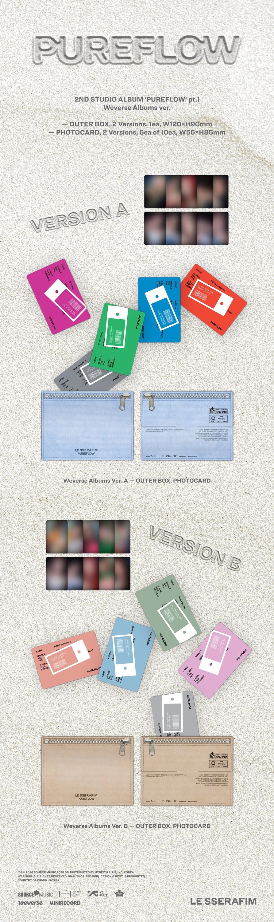 LE SSERAFIM - 2nd Studio Album ['PUREFLOW' pt.1] Weverse Albums Ver. — 2