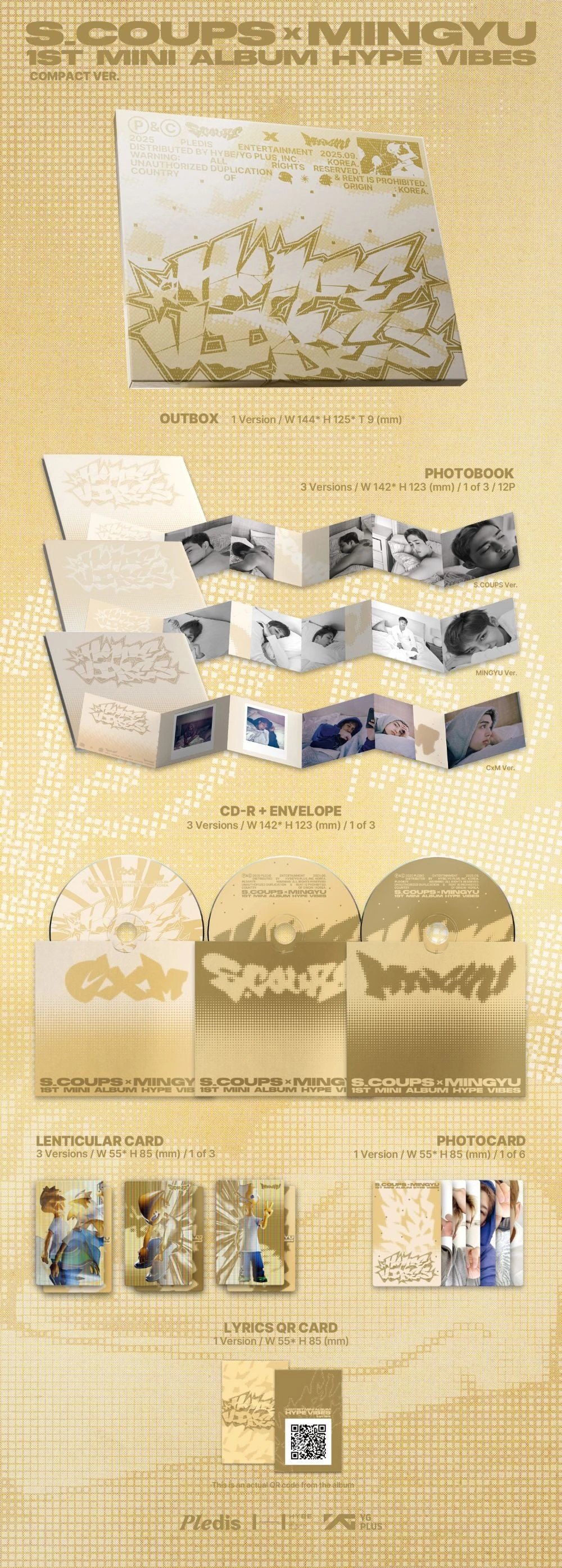 S.COUPS X MINGYU (SEVENTEEN) - 1st Mini Album [HYPE VIBES] COMPACT Ver. — 2