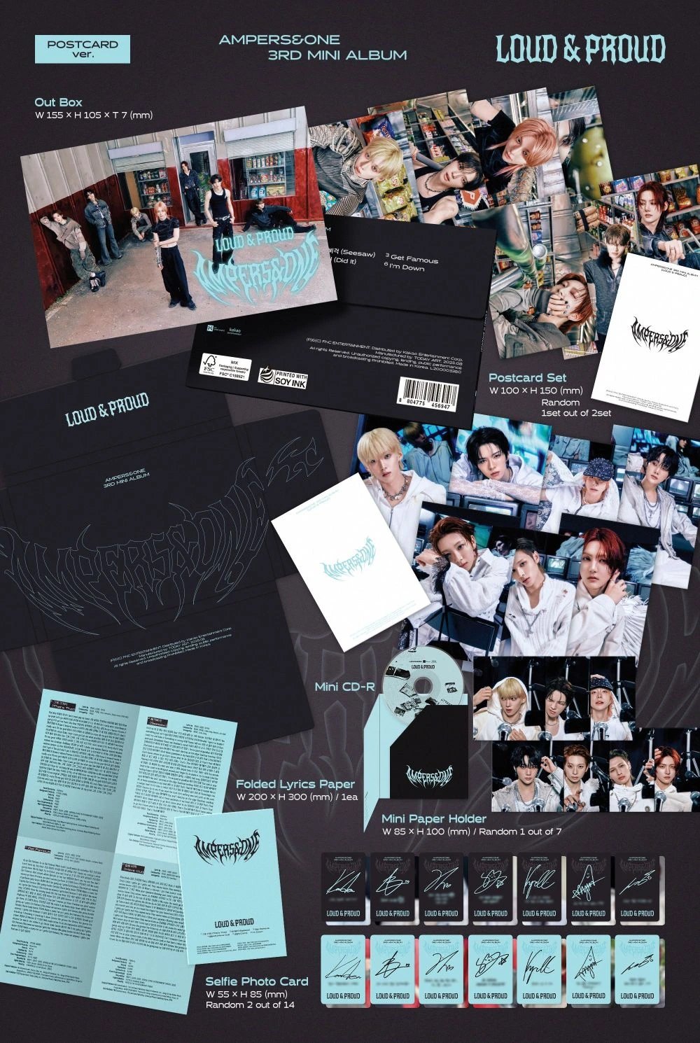 AMPERS&ONE - 3rd Mini Album [LOUD & PROUD] POSTCARD Ver. — 2