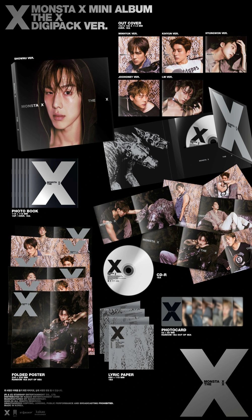 MONSTA X - 13th Mini Album [THE X] DIGIPACK Ver. — 2