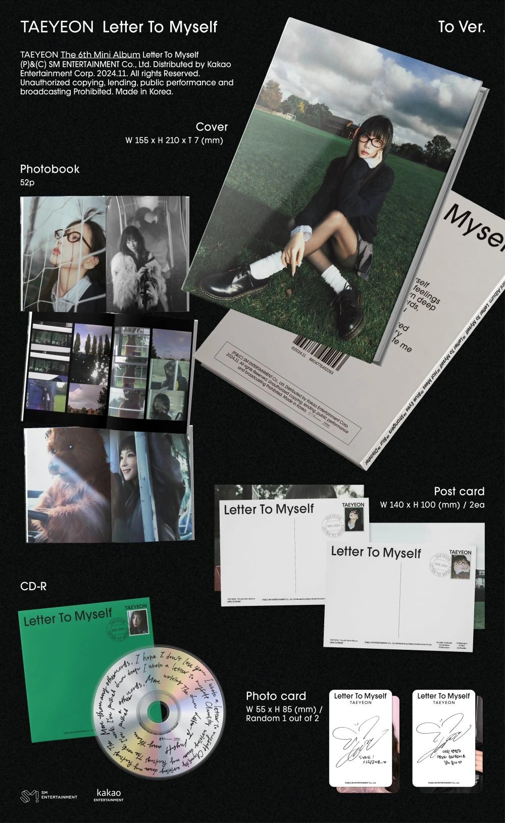 TAEYEON - 6th Mini Album [Letter To Myself] To Ver. — 2