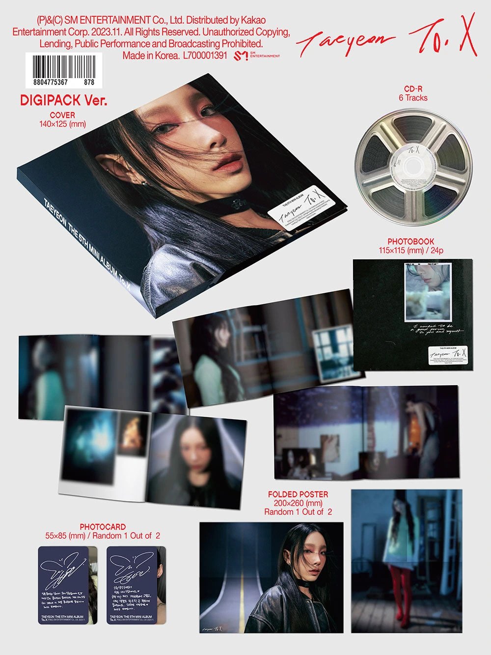 TAEYEON - 5TH MINI ALBUM [To. X] DIGIPACK Ver. — 2