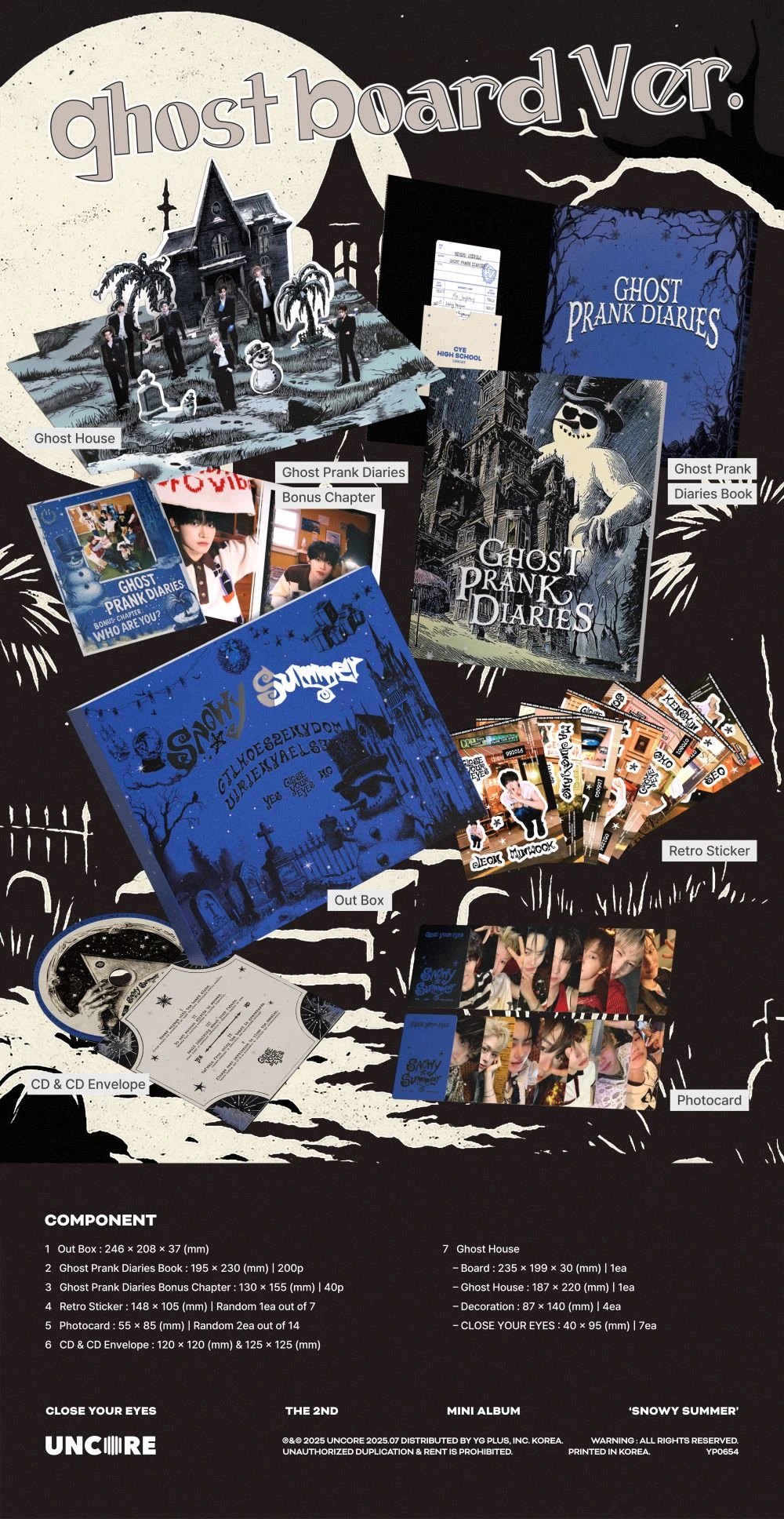 CLOSE YOUR EYES - 2nd Mini Album [Snowy Summer] Ghost Board Ver. — 2