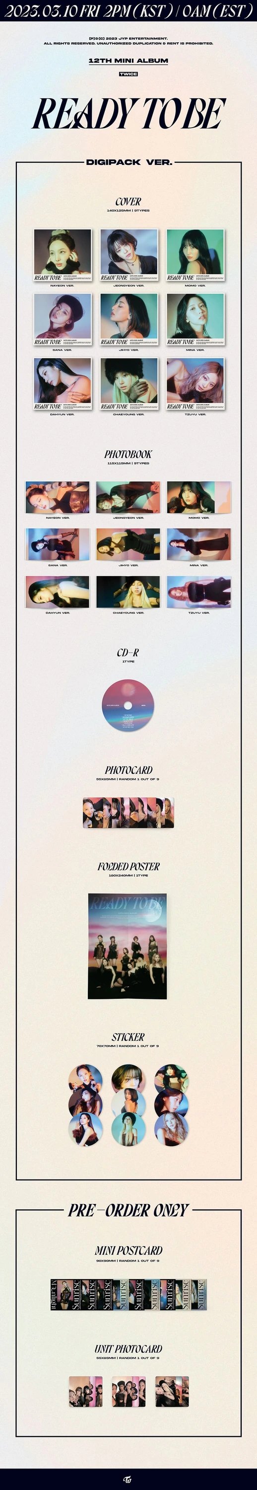 TWICE - 12TH MINI ALBUM [READY TO BE] DIGIPACK Ver. — 2