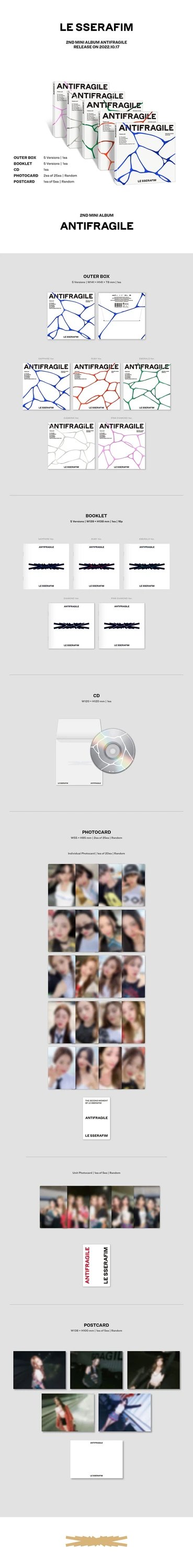 LE SSERAFIM - 2ND MINI ALBUM[ANTIFRAGILE] COMPACT Ver. — 2