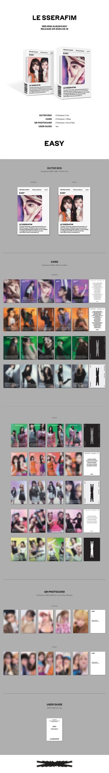 LE SSERAFIM - 3RD MINI ALBUM [EASY] Weverse Albums ver. — 2