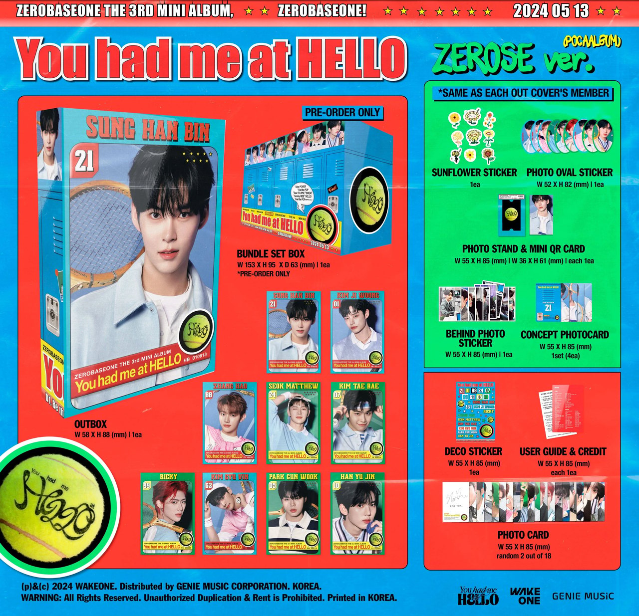 ZEROBASEONE - 3RD MINI ALBUM [You had me at HELLO] ZEROSE Ver. (POCA ALBUM) — 2