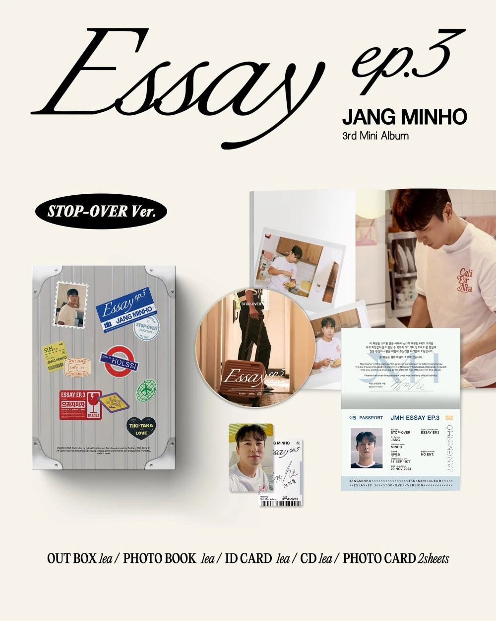 JANG MINHO - 3rd Mini Album [Essay ep.3] Stop-over Ver.