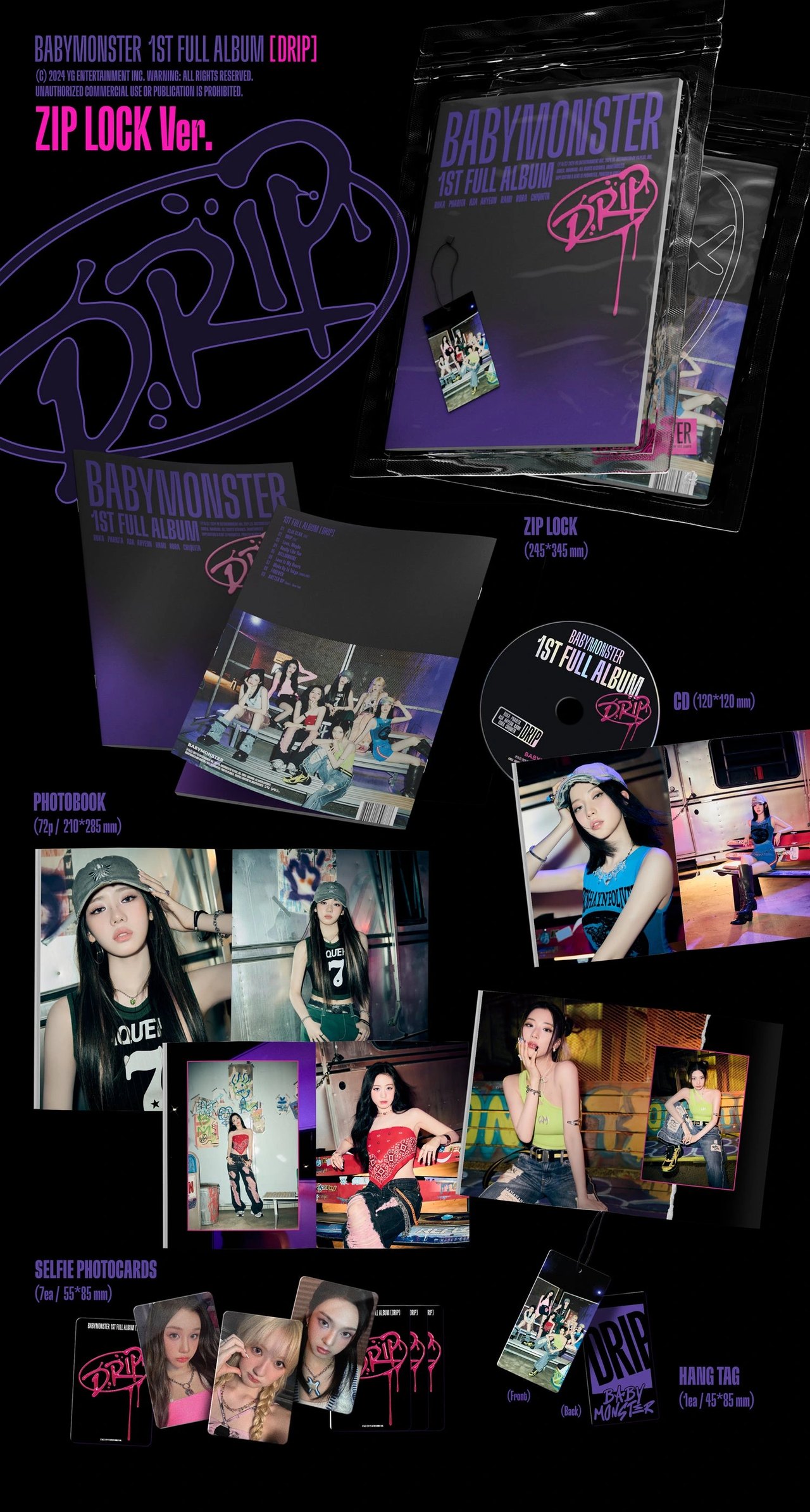 BABYMONSTER - 1st Full Album [DRIP] BINDER / ZIP LOCK Ver. | KPOP