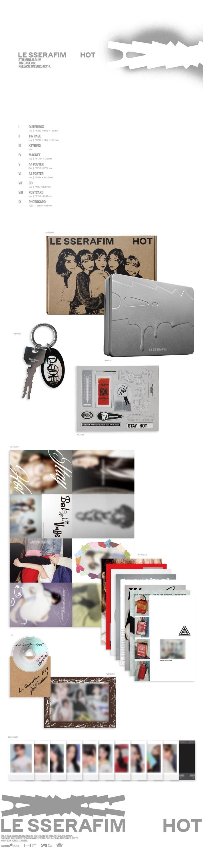 LE SSERAFIM - 5th Mini Album [HOT] TIN CASE Ver. — 2