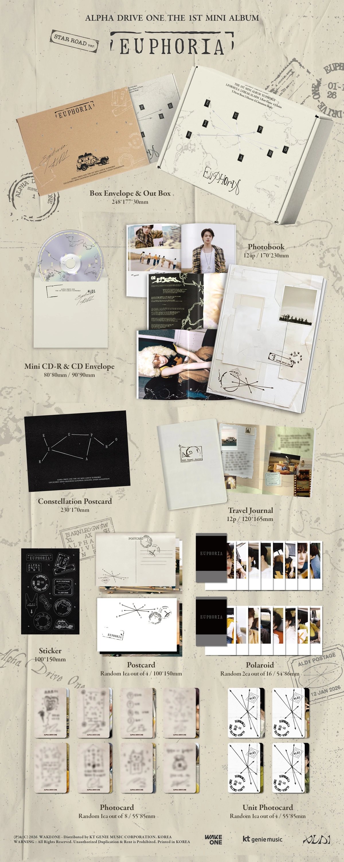 ALPHA DRIVE ONE - 1st Mini Album [EUPHORIA] STAR ROAD Ver. — 2
