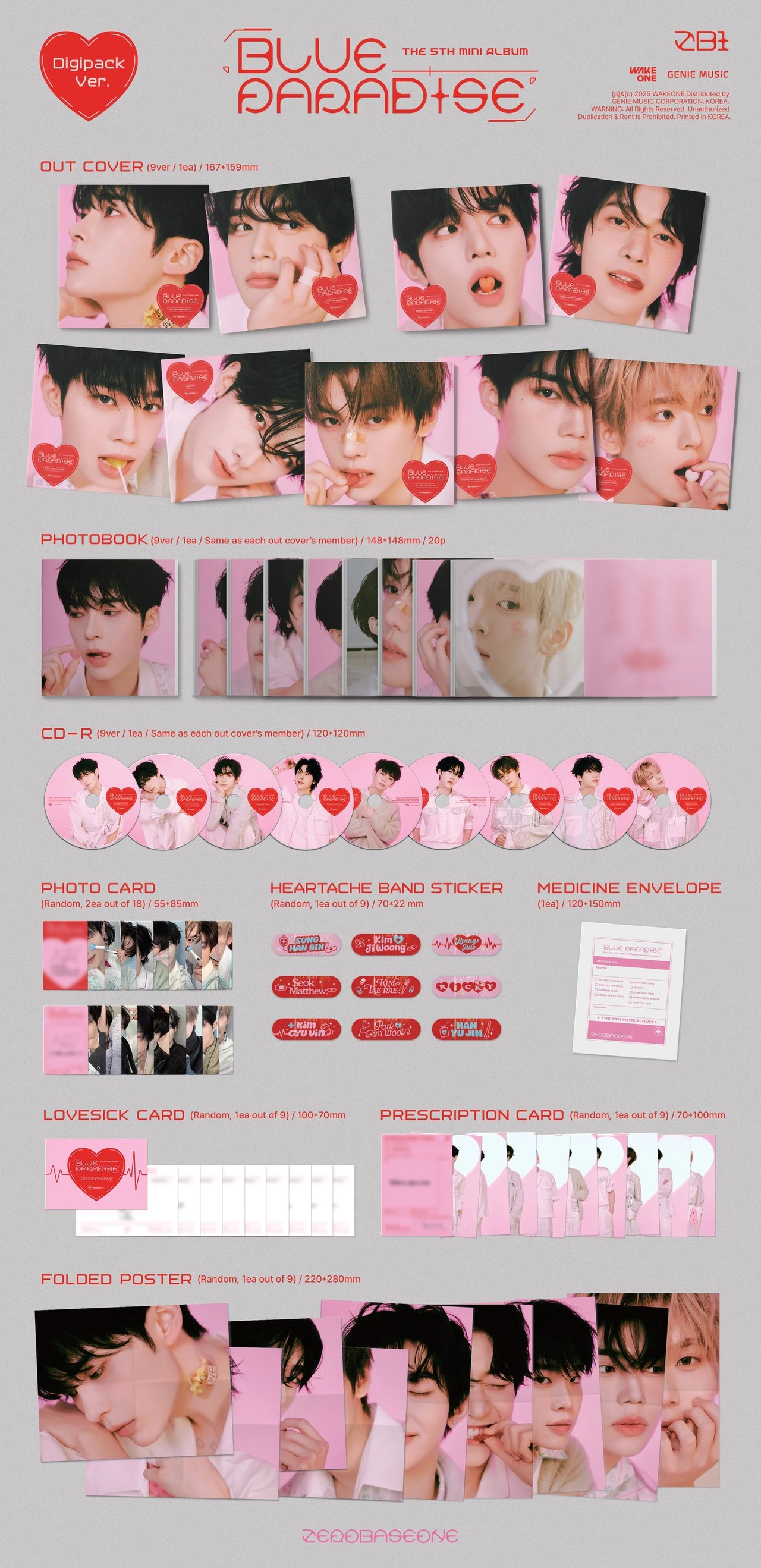 ZEROBASEONE - The 5th Mini Album [BLUE PARADISE] Digipack Ver. — 2