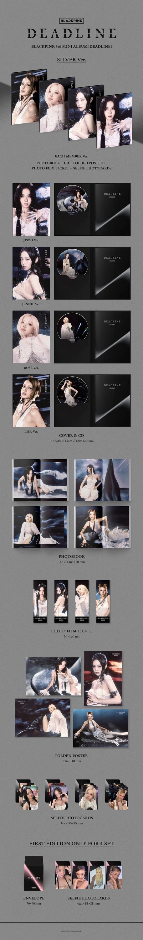 BLACKPINK - 3rd Mini Album [DEADLINE] SILVER Ver. ROSÉ — 2