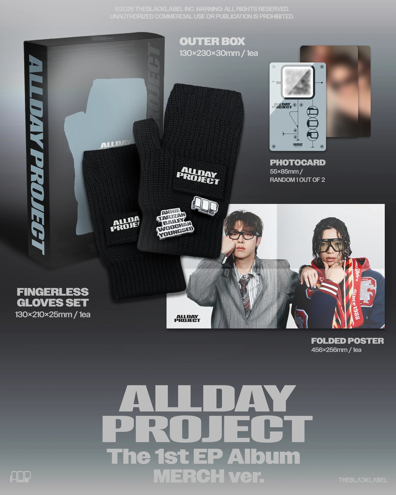 ALLDAY PROJECT - 1st EP Album [ALLDAY PROJECT] MERCH Ver. (FINGERLESS GLOVES Ver.) — 2