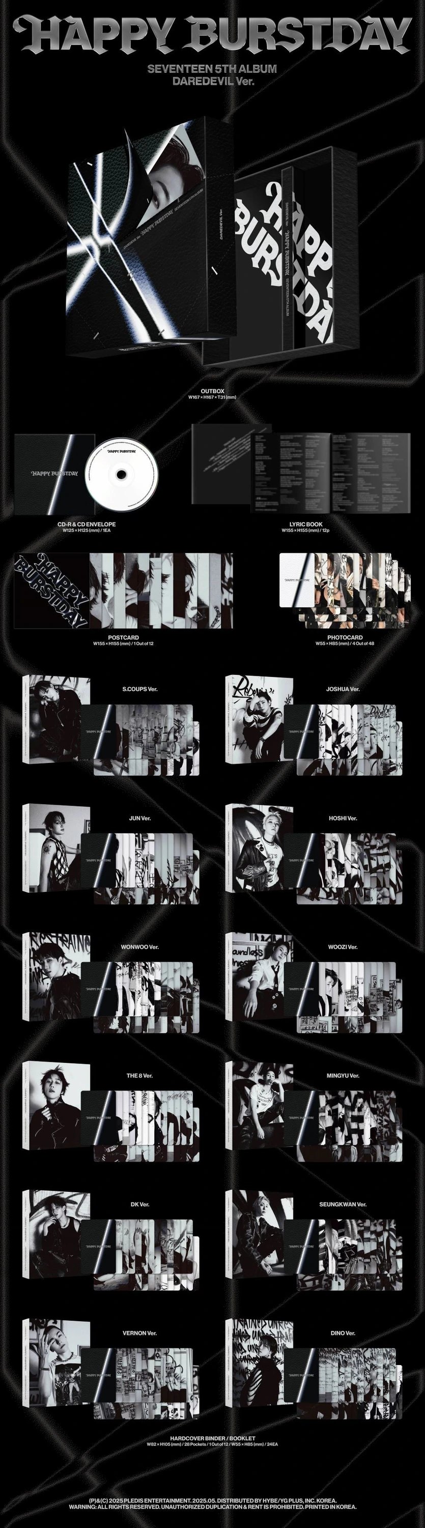SEVENTEEN - 5th Album [HAPPY BURSTDAY] DAREDEVIL Ver. — 2