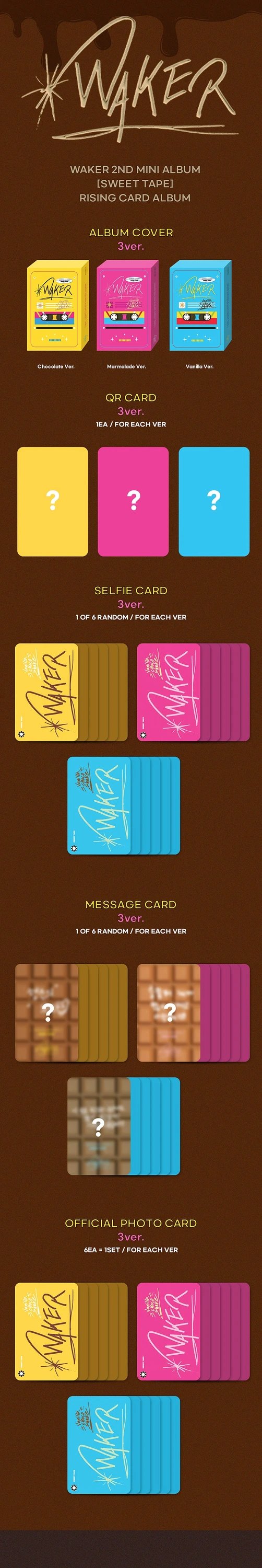 WAKER - 2nd Mini Album [Sweet Tape] RISING CARD ALBUM Ver. — 2