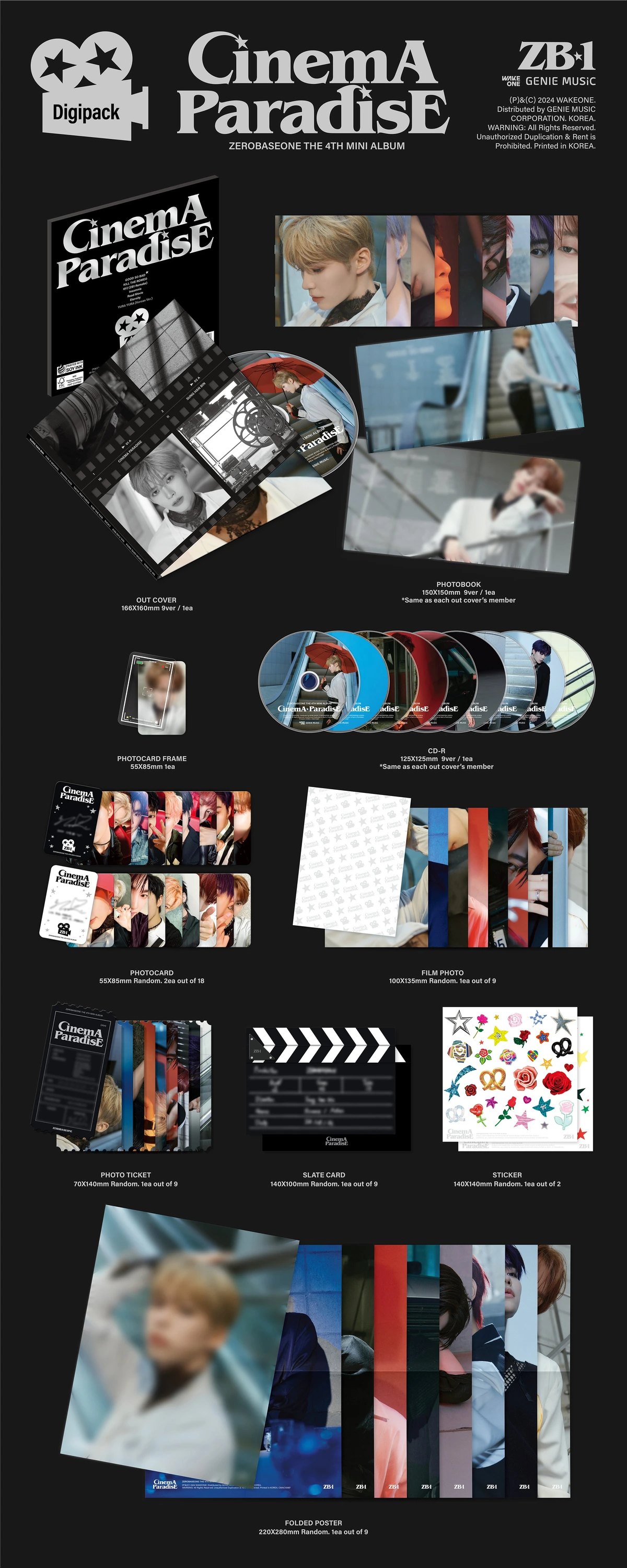 ZEROBASEONE - 4th Mini Album [CINEMA PARADISE] DIGIPACK Ver. — 2