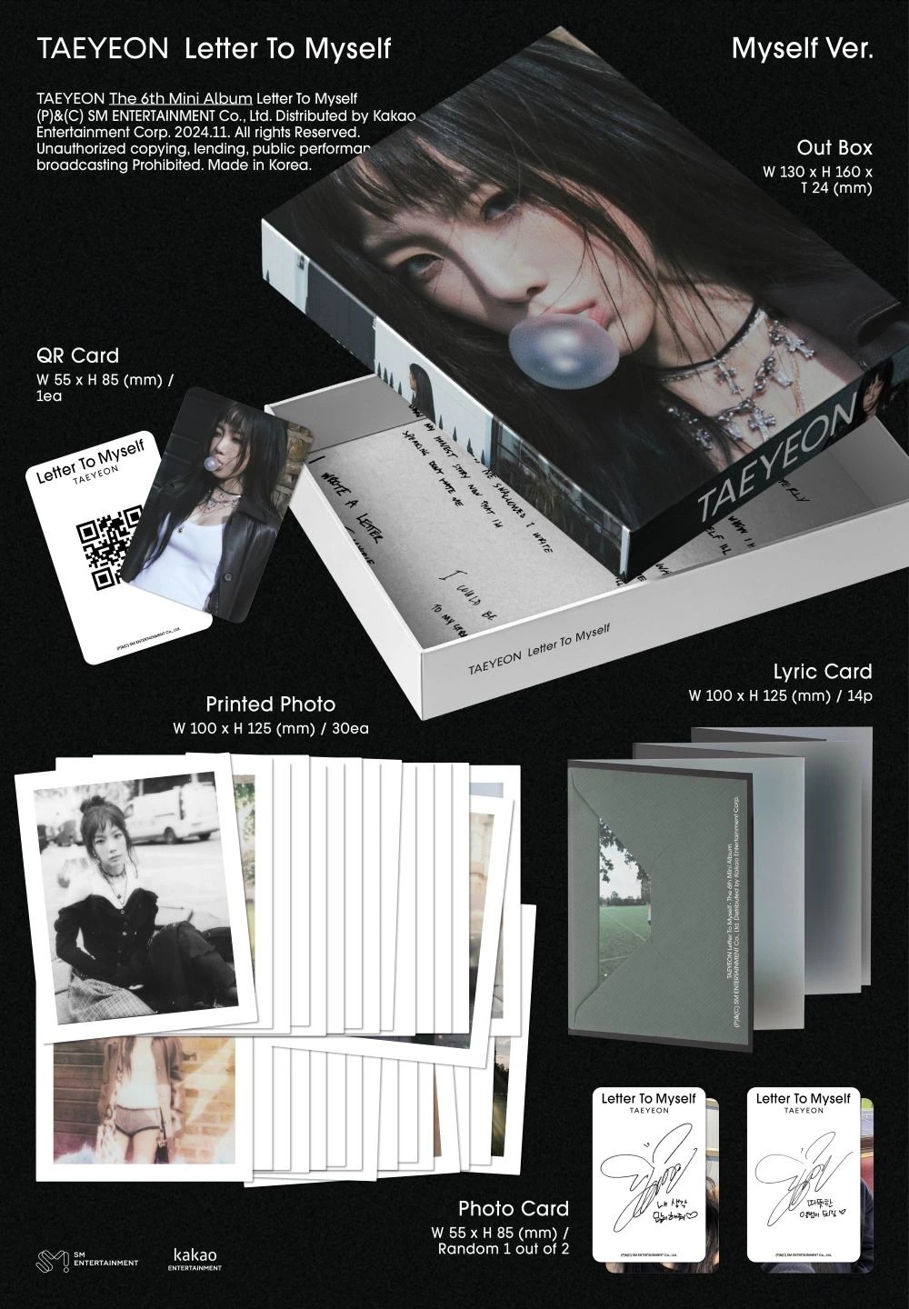 TAEYEON - 6th Mini Album [Letter To Myself] Myself Ver. — 2