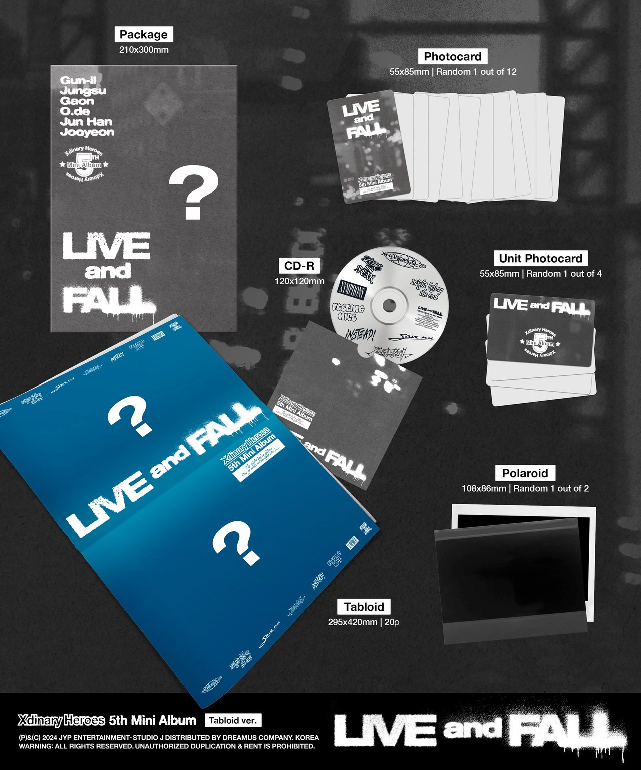 Xdinary-Heroes - 5th Mini Album [LIVE and FALL] Tabloid Ver. — 2