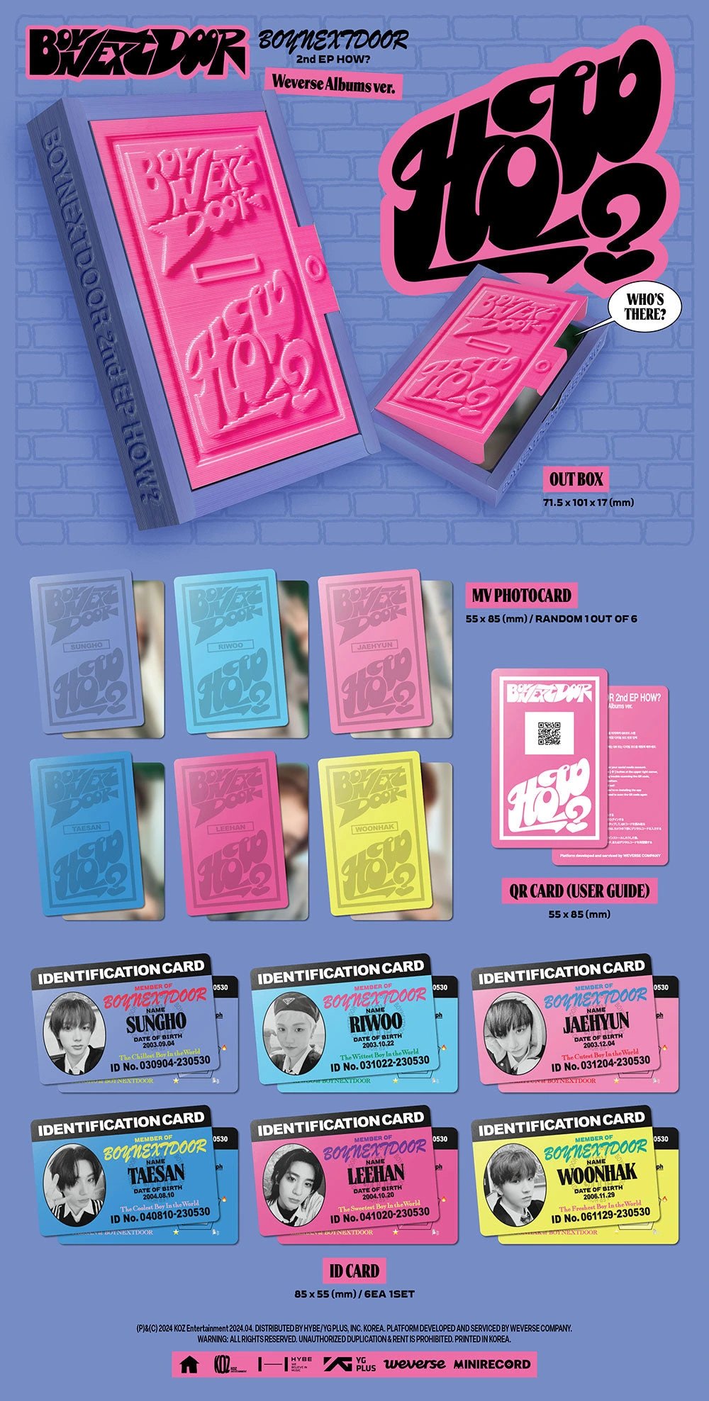 BOYNEXTDOOR - 2ND EP [HOW?] Weverse Albums ver. — 2