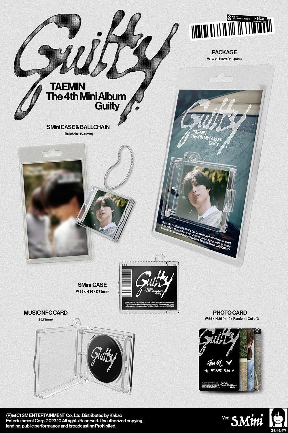 TAEMIN - 4TH MINI ALBUM [GUILTY] SMini Ver. — 2