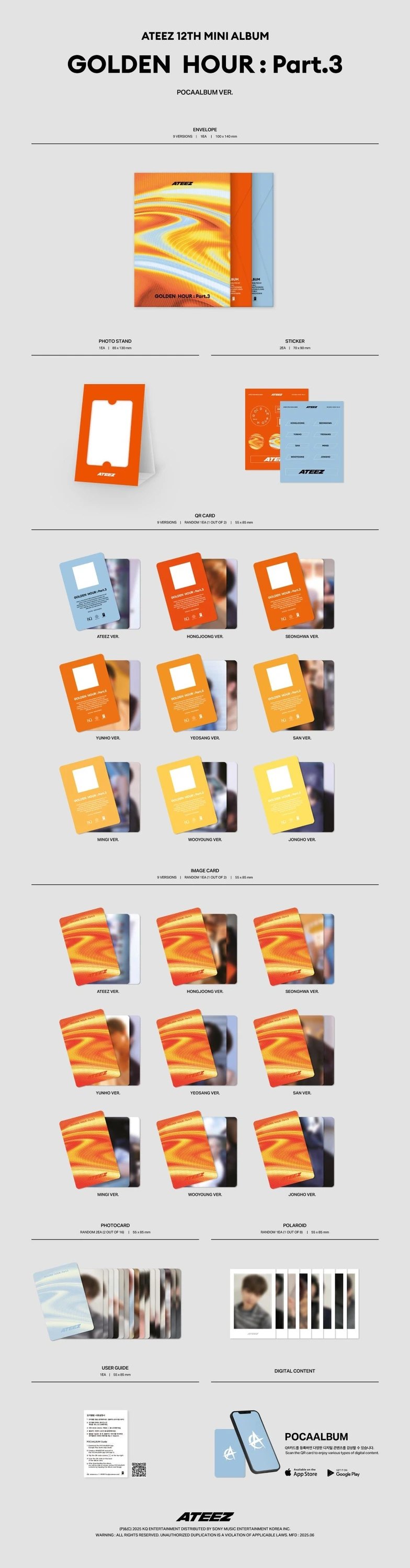 ATEEZ - [GOLDEN HOUR : Part.3] POCAALBUM Ver. — 2