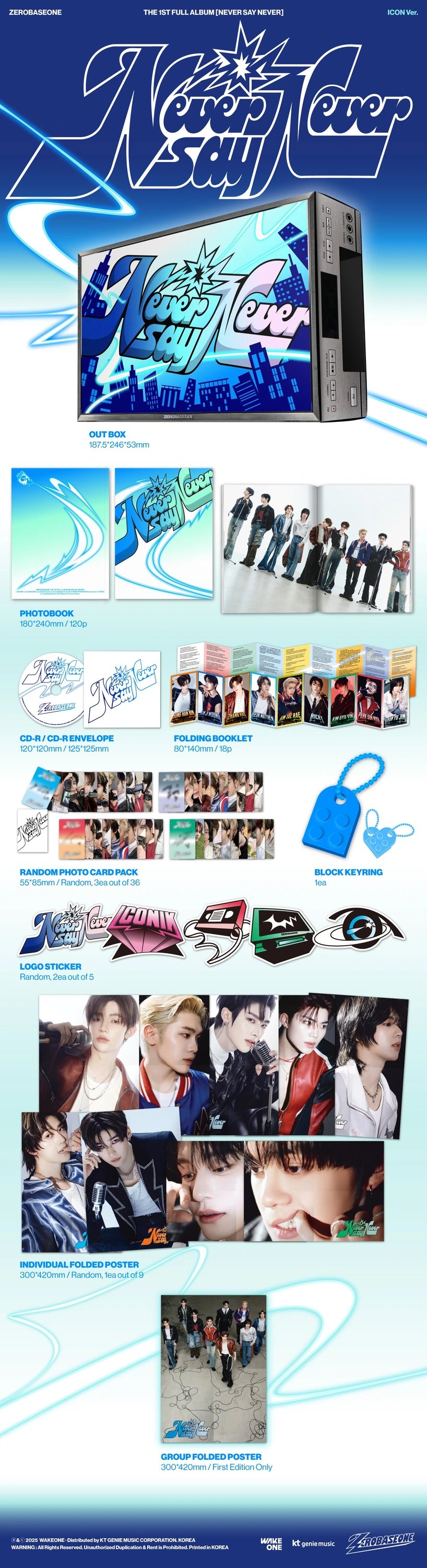 ZEROBASEONE - 1st Full Album [NEVER SAY NEVER] PHOTOBOOK Ver.(ICON & ORDINARY) — 2