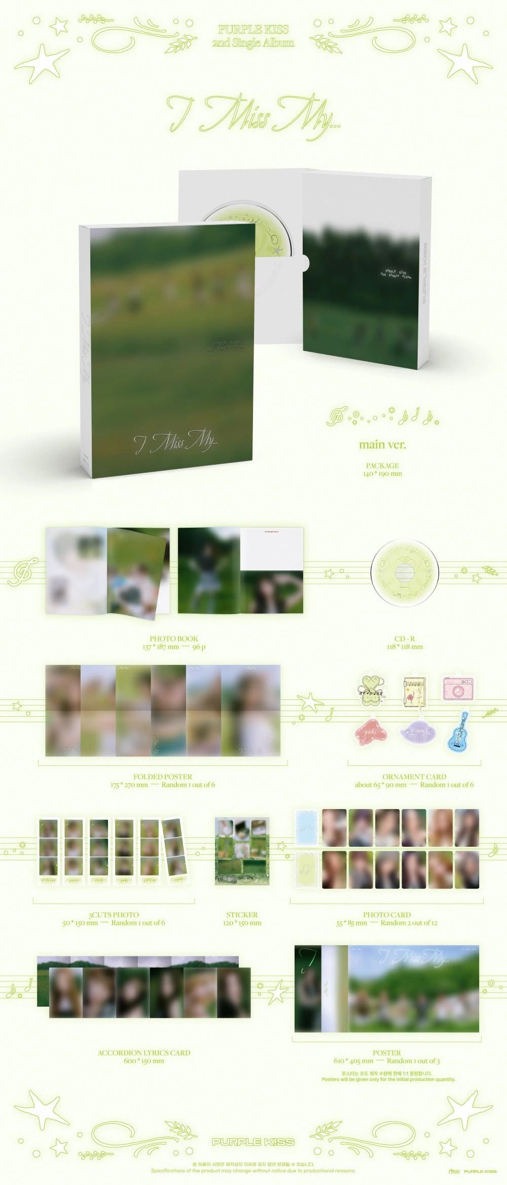 PURPLE KISS - 2nd Single Album [I Miss My...] MAIN Ver. — 2