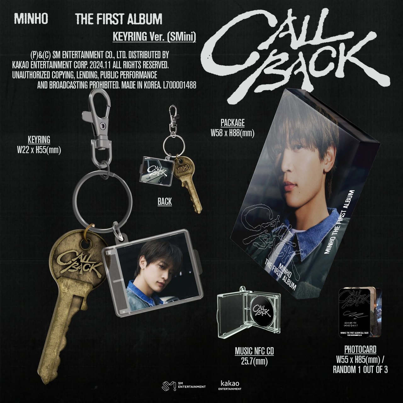 MINHO - 1st Album [CALL BACK] Keyring Ver. (SMini) — 2