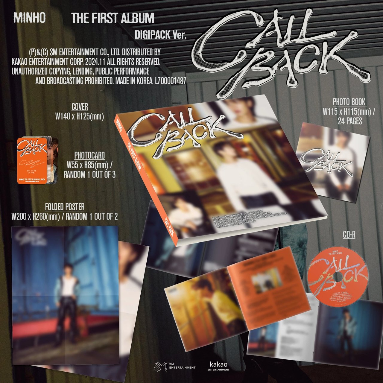 MINHO - 1st Album [CALL BACK] Digipack Ver. — 2