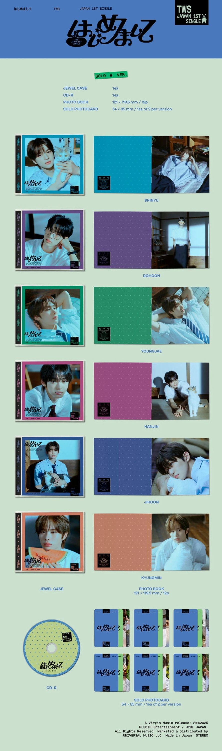 TWS - Japan 1st Single Album [はじめまして] Solo Jacket HANJIN Ver. — 2