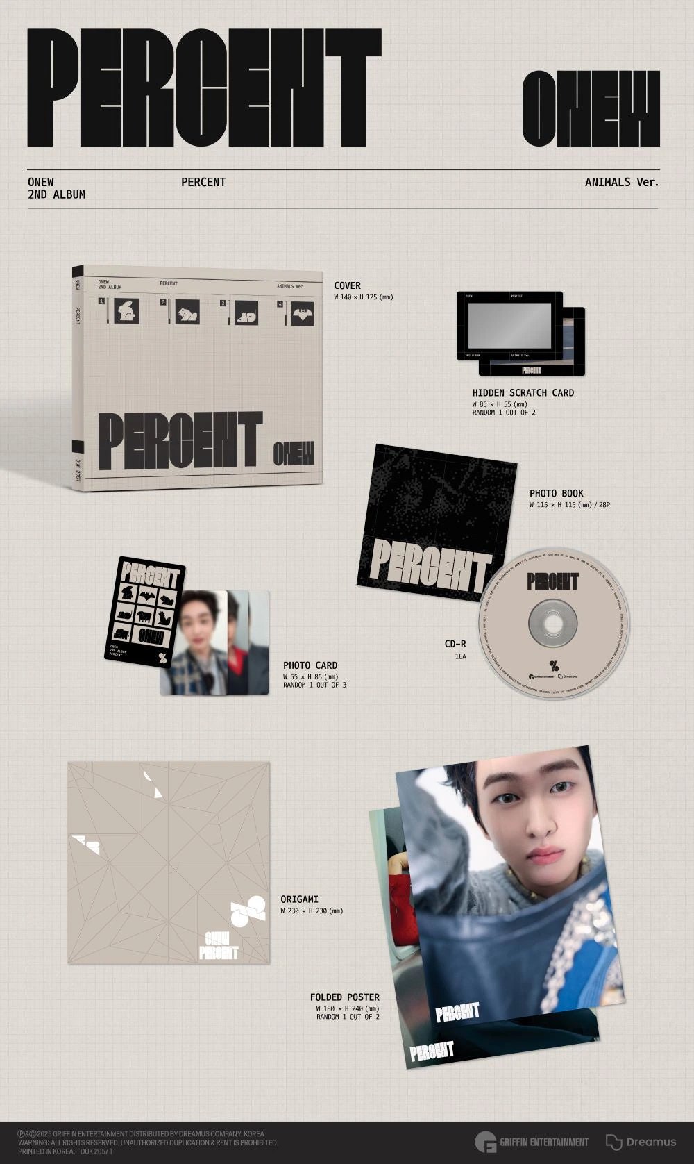 ONEW - 2nd Album [PERCENT] Digipack Ver. — 2