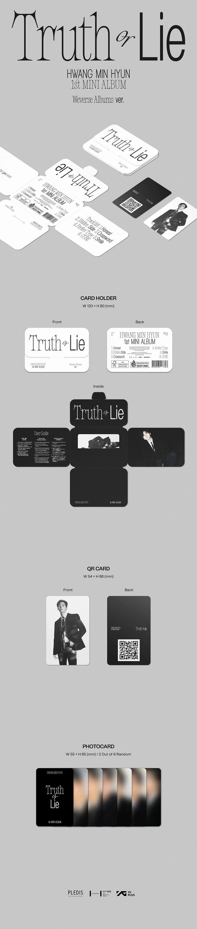 HWANG MIN HYUN - 1ST MINI ALBUM [TRUTH OR LIE] WEVERSE ALBUMS Ver. — 2