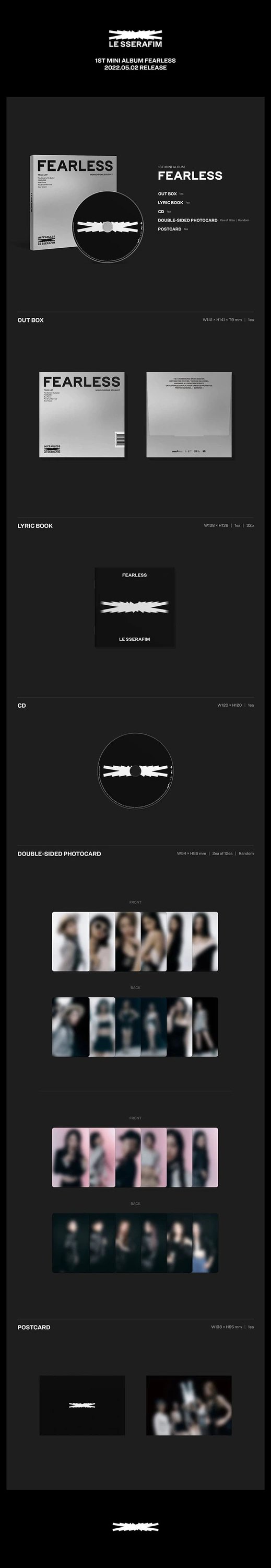 LE SSERAFIM - 1ST MINI ALBUM [FEARLESS] MONOCHROME BOUQUET Ver. — 2