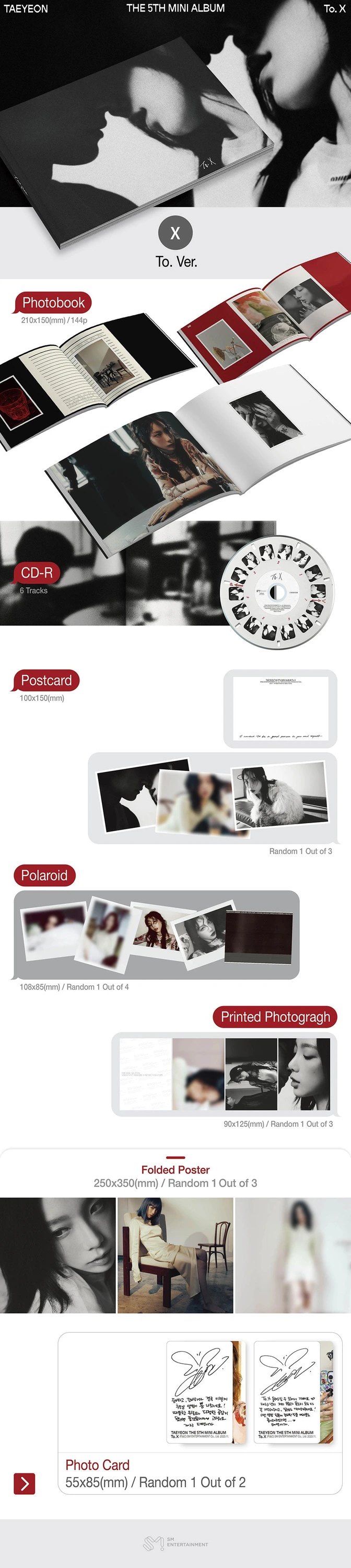 TAEYEON - 5TH MINI ALBUM [To. X] TO Ver. — 2