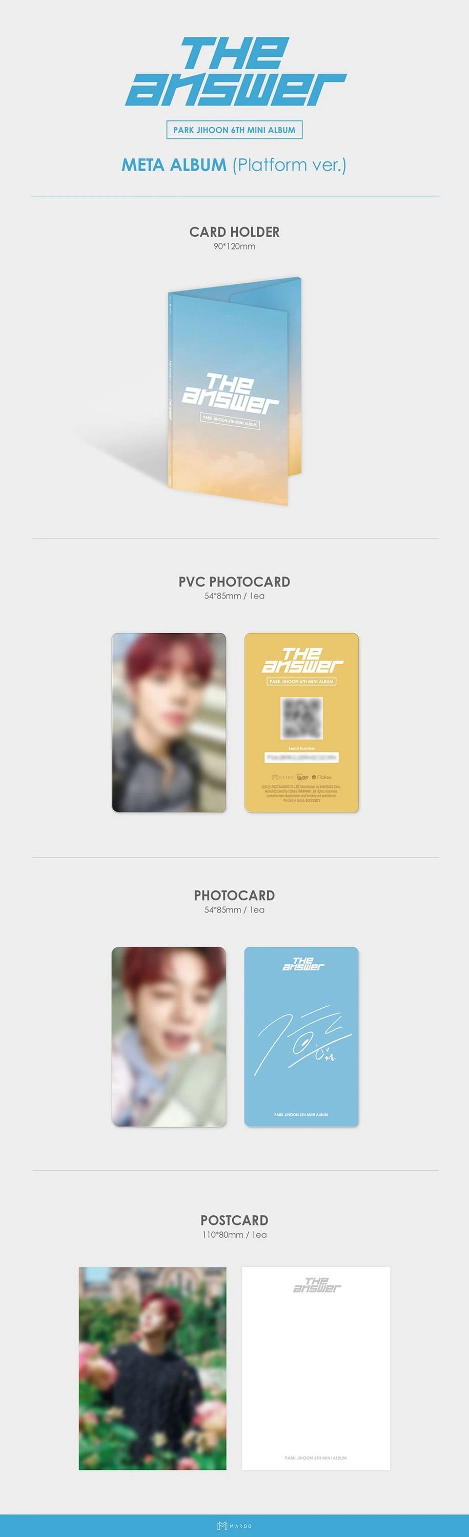 PARK JI HOON - 6TH MINI ALBUM [THE ANSWER] PLATFORM Ver. — 2