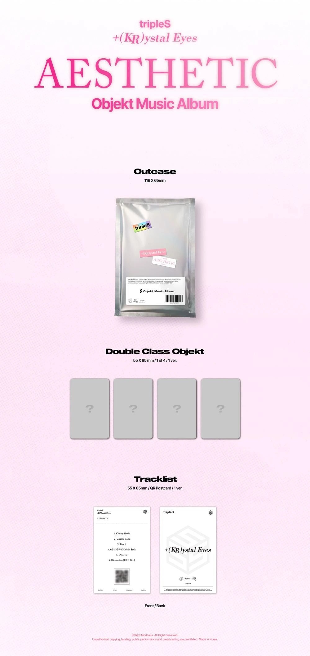 tripleS - Mini Album [+(KR)ystal Eyes <AESTHETIC>] Objekt Music Album — 2