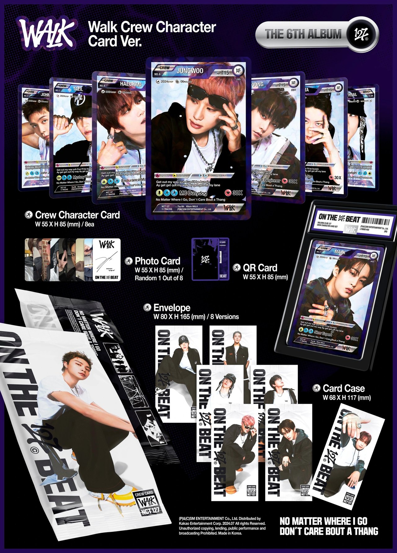 NCT 127 - 6th Album [WALK] Walk Crew Character Card Ver. — 2
