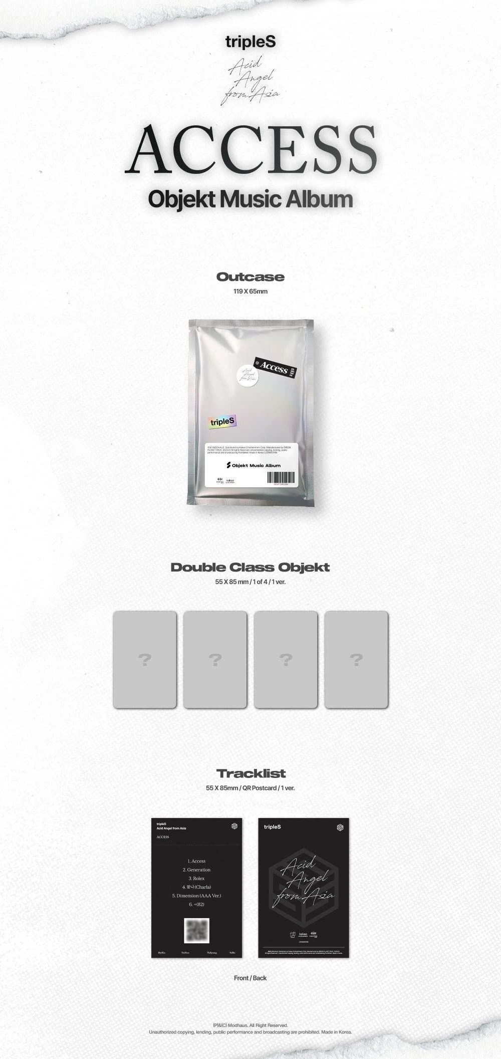 tripleS - Mini Album [Acid Angel from Asia 'ACCESS'] Objekt Music Album — 2