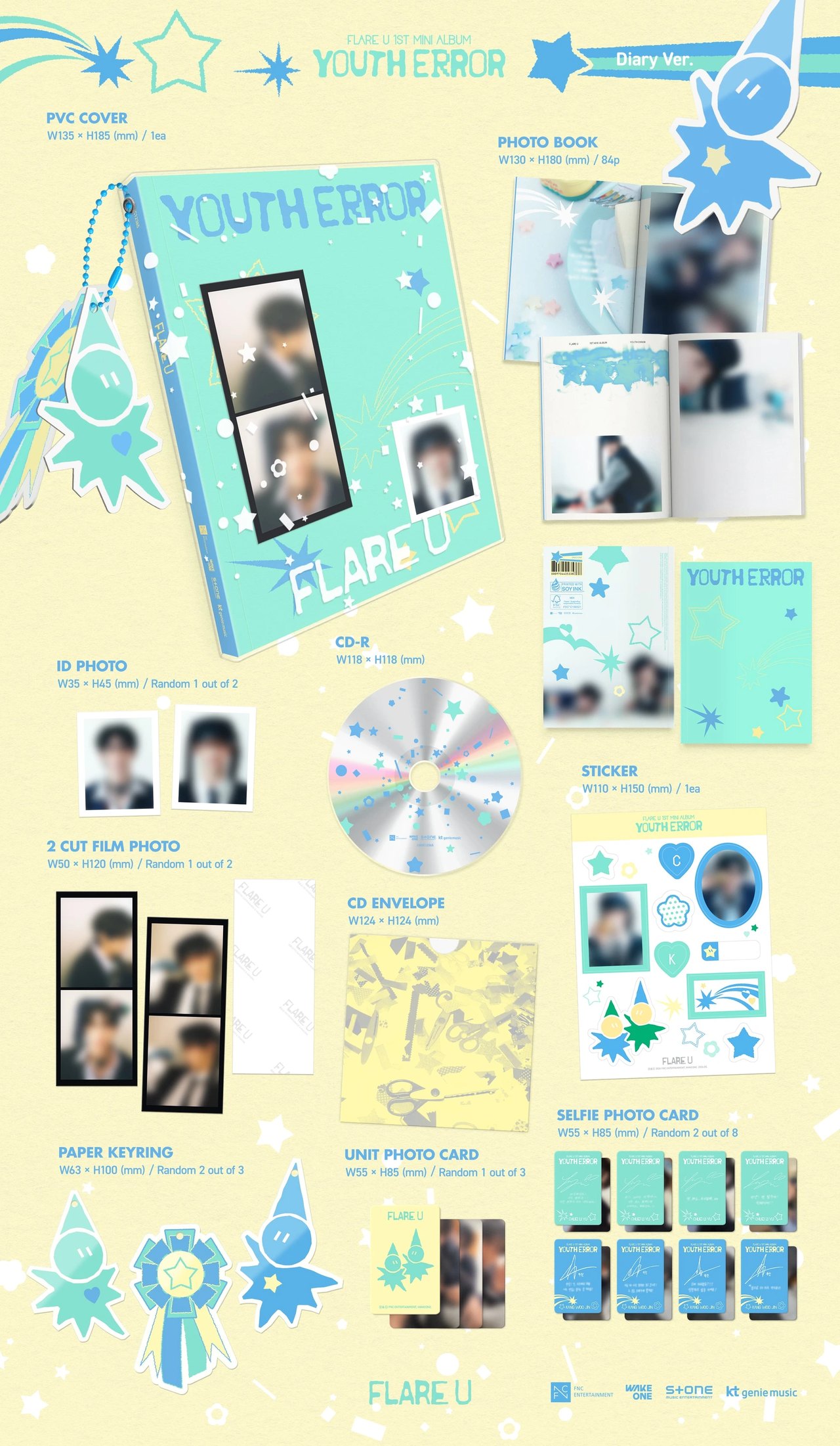 FLARE U - 1st Mini Album [YOUTH ERROR] Diary Ver. — 2
