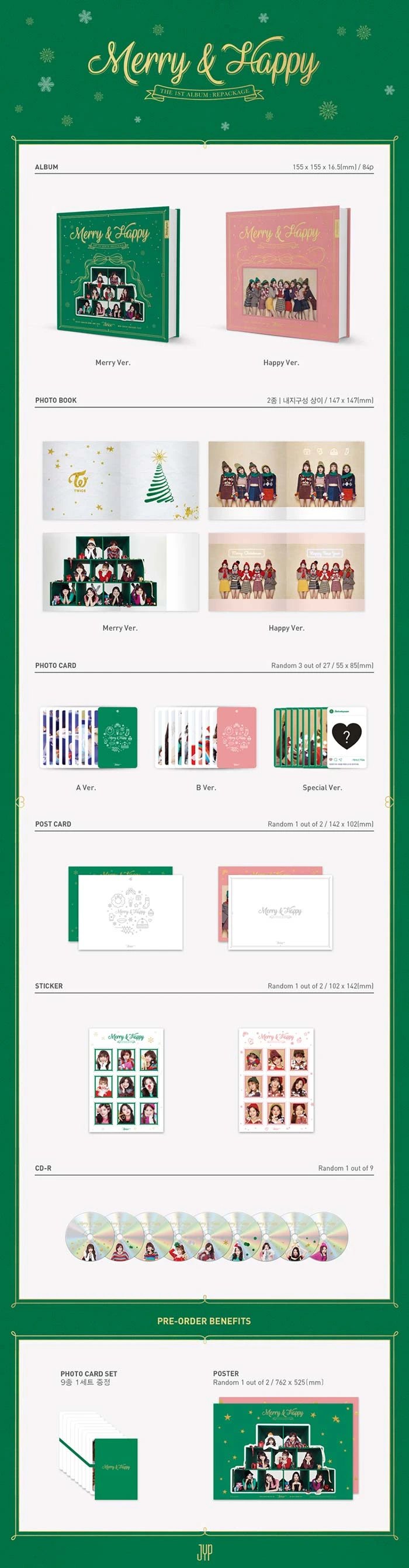 TWICE - Merry & Happy [1ST ALBUM] REPACKAGE — 2