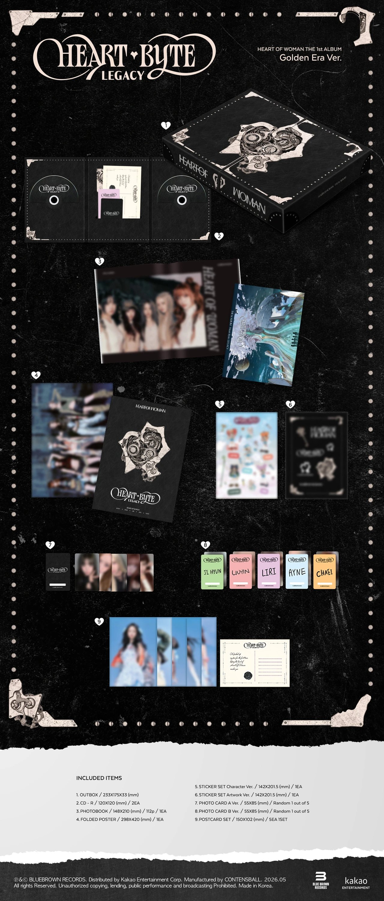 HEART OF WOMAN - 1st Album [Heart Byte : LEGACY] Golden Era Ver. — 2