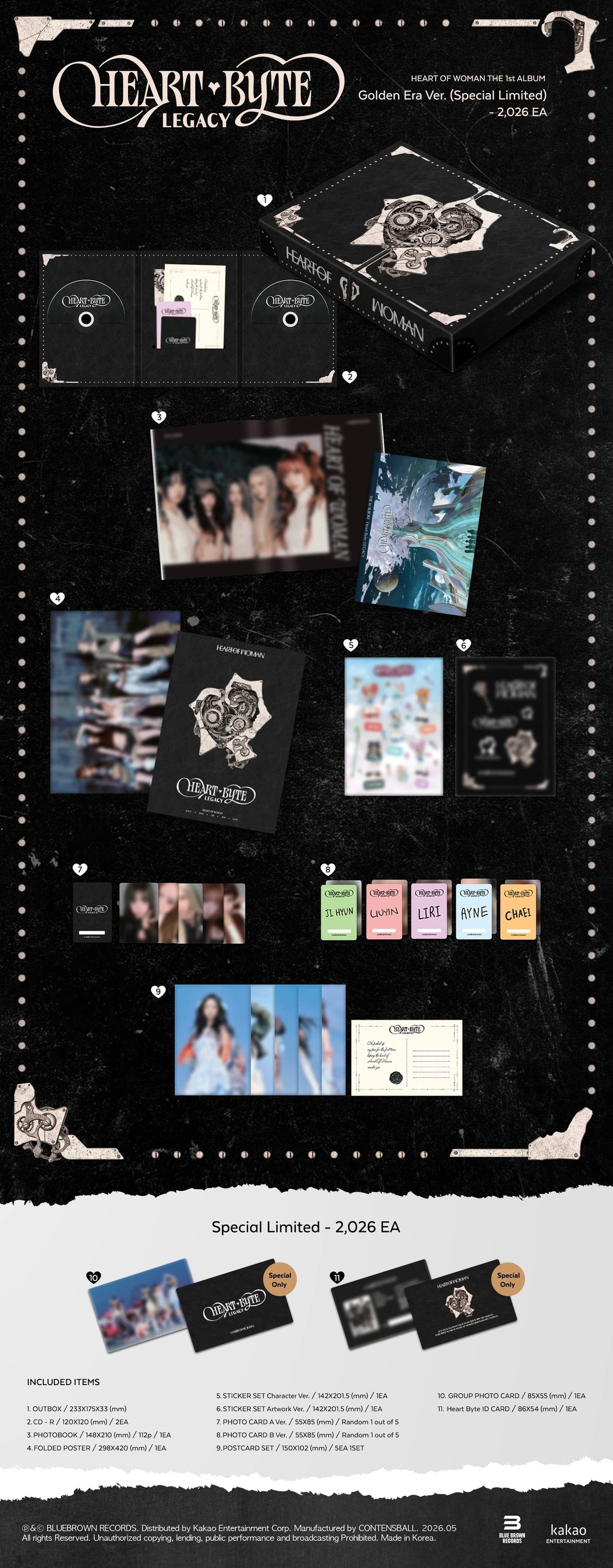 HEART OF WOMAN - 1st Album [Heart Byte : LEGACY] Golden Era Ver. (Special Limited) — 2