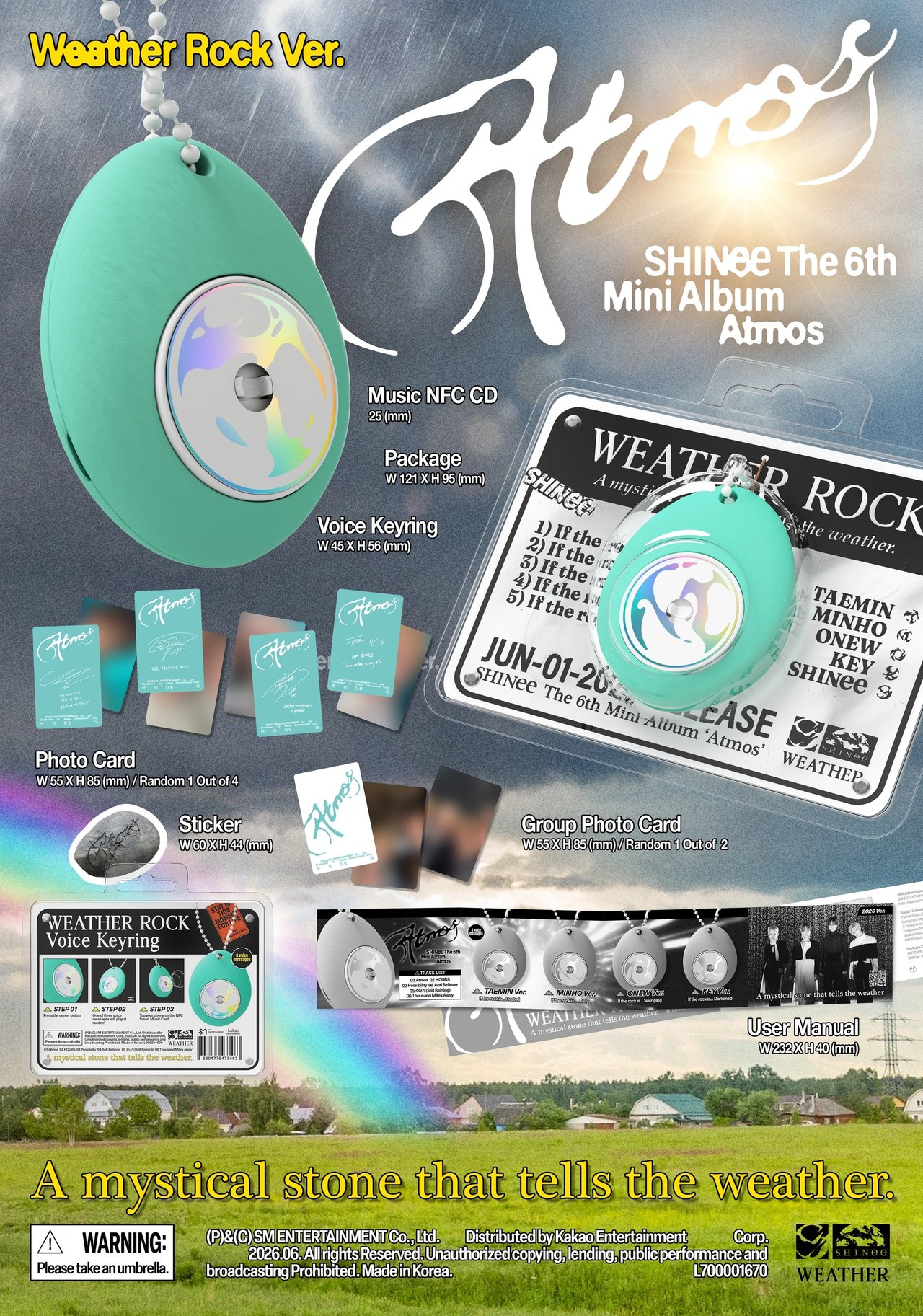 SHINee - 6th Mini Album [Atmos] Weather Rock Ver. (Smart Album) — 2