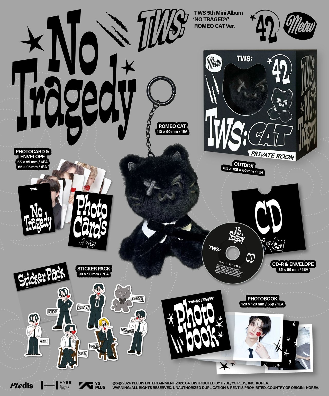 TWS - 5th Mini Album [NO TRAGEDY] ROMEO CAT Ver. — 2