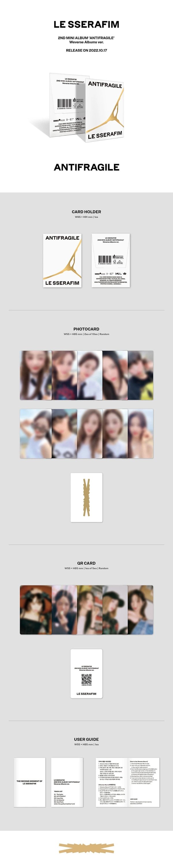 LE SSERAFIM - 2ND MINI ALBUM [ANTIFRAGILE] WEVERSE ALBUMS Ver. — 2