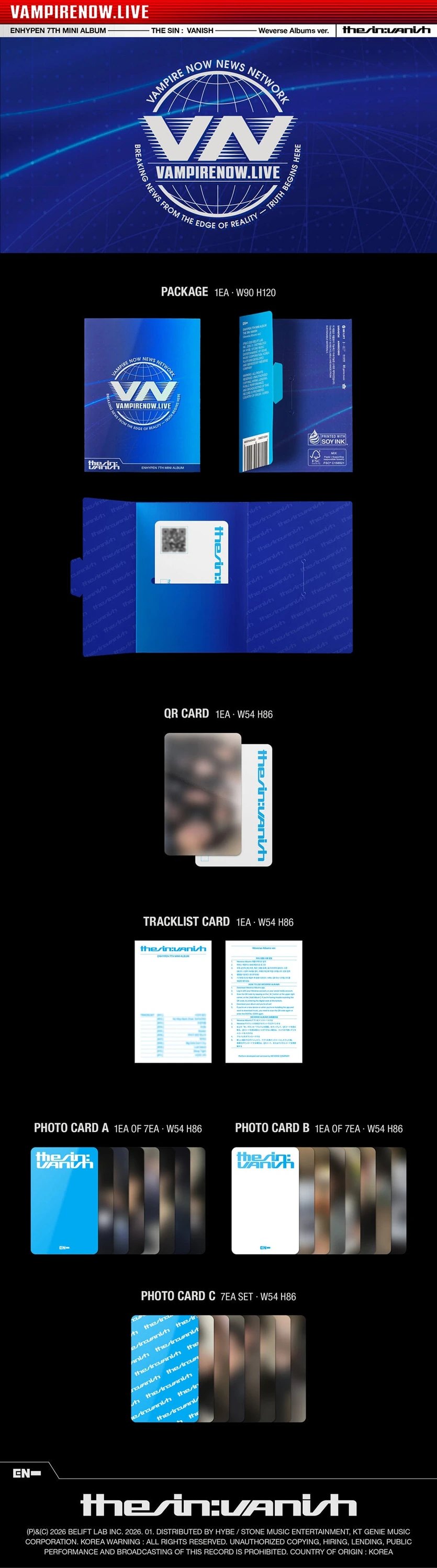 ENHYPEN - [THE SIN : VANISH] Weverse Albums Ver. — 2